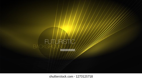 Fondo abstracto de tecnología digital - diseño geométrico neón. Resumen de líneas brillantes. Fondo del vector tecno colorido. Forma futurista.