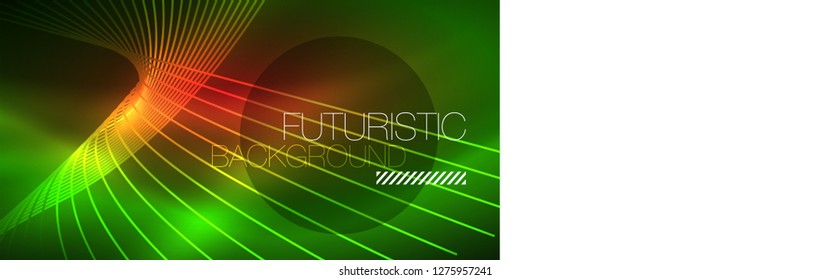 Fondo abstracto de tecnología digital - diseño geométrico neón. Resumen de líneas brillantes. Fondo del vector tecno colorido. Forma futurista.