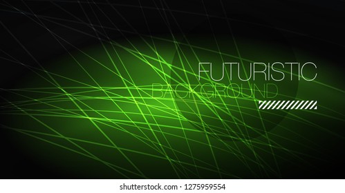 Digital technology abstract background - neon geometric design. Abstract glowing lines. Colorful techno vector background. Futuristic shape.