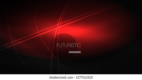Digital technology abstract background - neon geometric design. Abstract glowing lines. Colorful techno vector background. Futuristic shape.