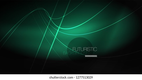 Fondo abstracto de tecnología digital - diseño geométrico neón. Resumen de líneas brillantes. Fondo del vector tecno colorido. Forma futurista.