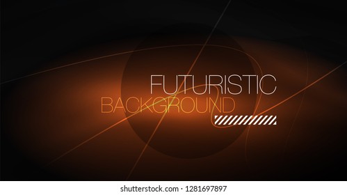 Digital technology abstract background - neon geometric design. Abstract glowing lines. Colorful techno vector background. Futuristic shape.
