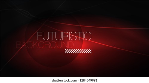 Digital technology abstract background - neon geometric design. Abstract glowing lines. Colorful techno vector background. Futuristic shape.