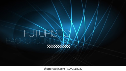 Abstrakter Hintergrund der Digitaltechnik - neongeometrisches Design. Abstrakte leuchtende Linien. Farbiger Techno-Vektorhintergrund. Futuristische Form.
