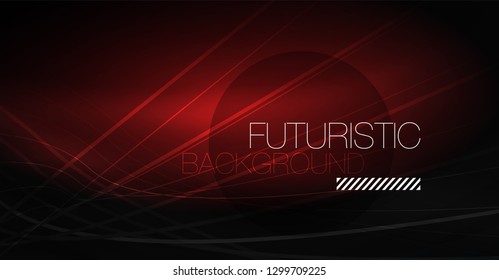 Digital technology abstract background - neon geometric design. Abstract glowing lines. Colorful techno vector background. Futuristic shape.