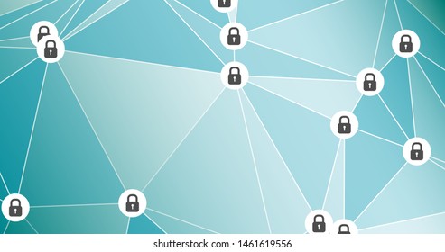 Digital technology abstract security symbol