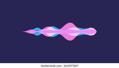 Digital technology abstract sound background energy vector audio voice waveform.
