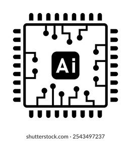 digitale Technologie ai cpu Symbol auf weißem Hintergrund künstliche Intelligenz Computer Futuristische High-Tech abstrakte Vektorgrafik.