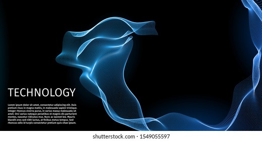 Digital technology background. Abstract connections. Futuristic sci-fi user interface concept with gradient.  Big data, artificial intelligence, music hud. Blockchain and cryptocurrency. Vector