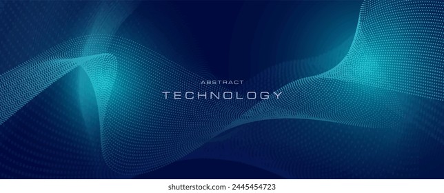Digital technology background. Abstract background with dynamic wave of particles.