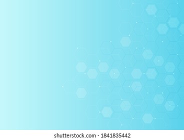 Digital technology background. Abstract hexagons background with lines and dots. Design for science, medicine or technology
