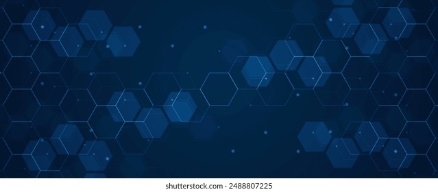 Fondo de tecnología digital. Fondo de hexágonos Abstractas con líneas y puntos. Diseño para la ciencia, la medicina o la tecnología