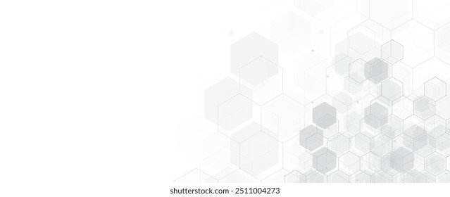 Fundo da tecnologia digital. Fundo de hexágonos abstratos com linhas e pontos. Design para ciência, medicina ou tecnologia
