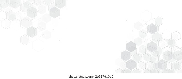 Digital technology background. Abstract hexagons background with lines and dots. Design for science, medicine or technology