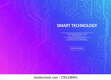 Digital technology background. Abstract tech representation. Colorful  graphic concept for your design