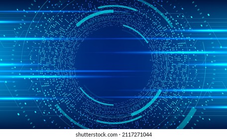 Digital Technology Background. Abstract Tech Visual For Science Template. Futuristic Background With Dots Combination.