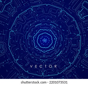 Digital technology background. Abstract tech representation. Colorful graphic concept for your design