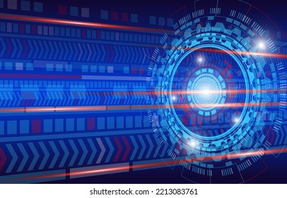 Digital technology background Abstract digital technological modern design for business, website, communication system, computer dark blue color background. Hi-tech digital technology concept
