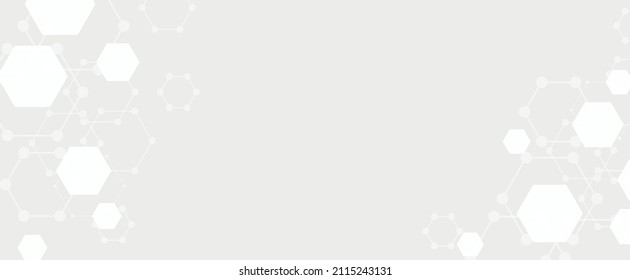 Fondo de tecnología digital. Resumen de la tecnología de moda de fondo de diseño de arte de patrones de elementos hexagonales degradados en blanco y gris