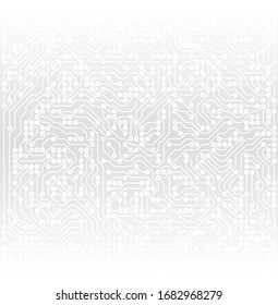 Digital Technology Background. Abstract White Texture. Tech Pattern. Electronics Monochrome Backdrop. Vector illustration