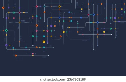 Digital technology background. Concept with technology line. Circuit board background technology