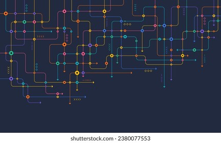 Digital technology background. Concept with technology line. Circuit board background technology