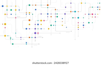 Digital technology background. Concept with technology line. Circuit board background technology