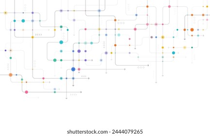 Digital technology background. Concept with technology line. Circuit board background technology