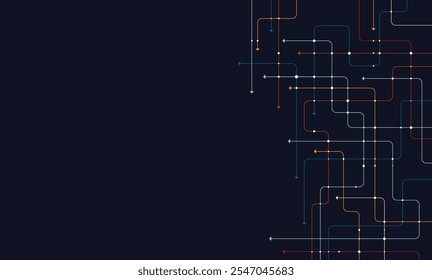 Digital technology background. Concept with technology line. Circuit board background technology