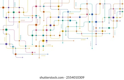 Digital technology background. Concept with technology line. Circuit board background technology