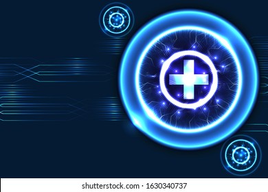 Digital technology background with copy space, anti virus concept. Illustration vector