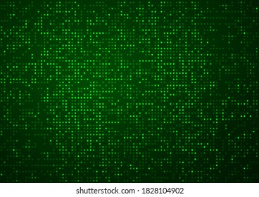 Digital technology background. Digital data circle green pattern pixel background