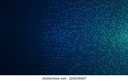 Digital technology background. Digital data dot blue pattern pixel background 