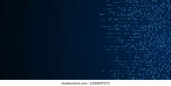 Digital technology background. Digital data dots blue pattern pixel background