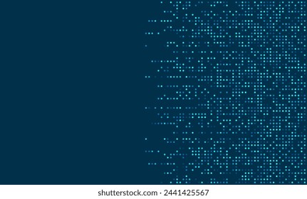 Digital technology background. Digital data dots blue pattern pixel background