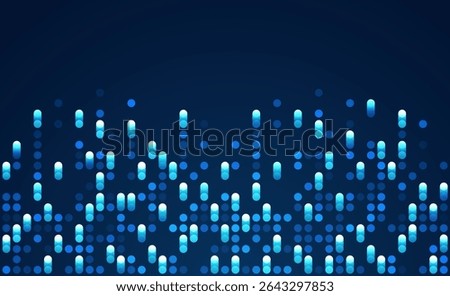 Digital technology background. Digital data dots blue pattern pixel background