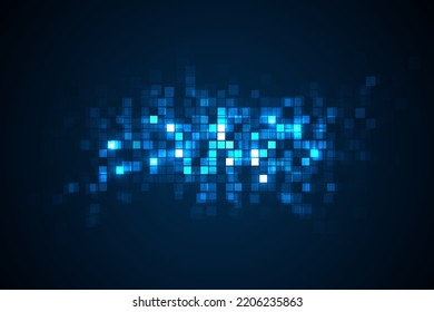 Digital technology background. Digital data square blue pattern pixel background