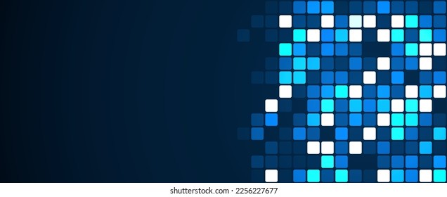 Digital technology background. Digital data square blue pattern pixel background - Shutterstock ID 2256227677