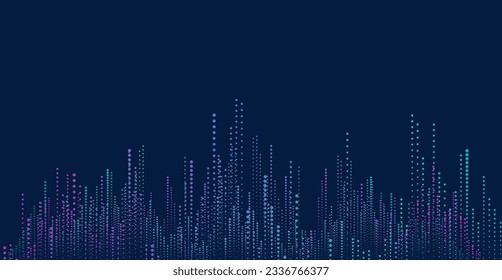 Digital technology background. Digital data square blue pattern pixel background
