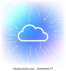 Digital technology background design. Cloud storage design. Vector illustration. Design for banner, wallpaper, background.