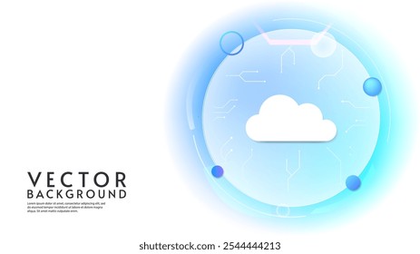 Digital technology background design. Cloud storage design. Vector illustration. Design for banner, wallpaper, background.