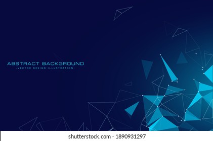 Digital technology background with floating triangles