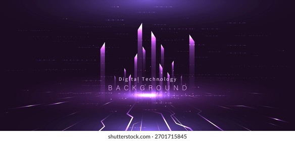 Digital Technology Background of Future Cyber City Data Network Innovation Abstract AI Virtual Concept Vector