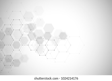 Digital technology background. Geometric abstract background with hexagons. Vector design for science, technology or medicine