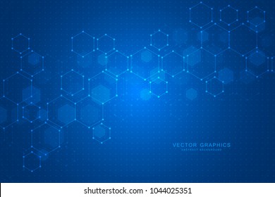 Digital technology background. Geometric abstract background with hexagons. Vector design for science, technology or medicine