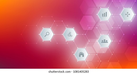 Digital technology background. Geometric abstract background with hexagons. Vector design for science, technology or medicine
