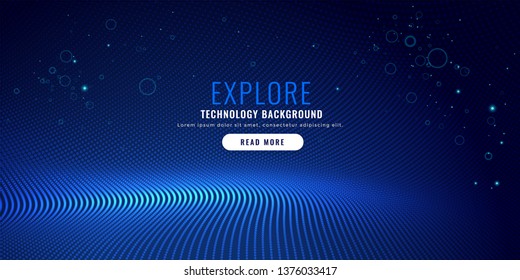 digital technology background with glowing lines mesh