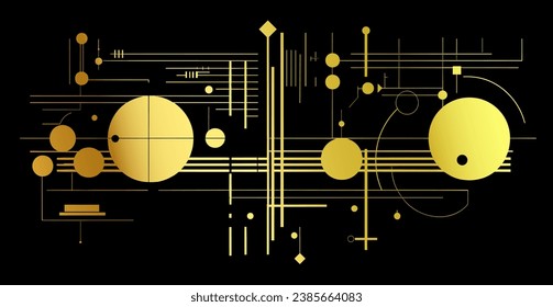 Digital technology background, golden circuit board scheme style. Vector illustration