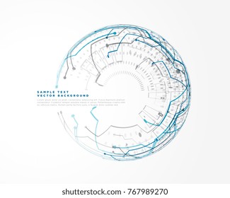 digital technology background with high tech network lines