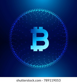 digital technology background for internet bitcoins symbol 